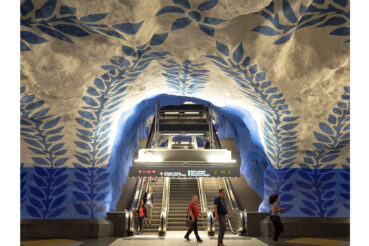 Picture of subway station in Stockholm with beautiful art