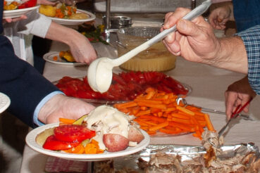 Picture of food being served